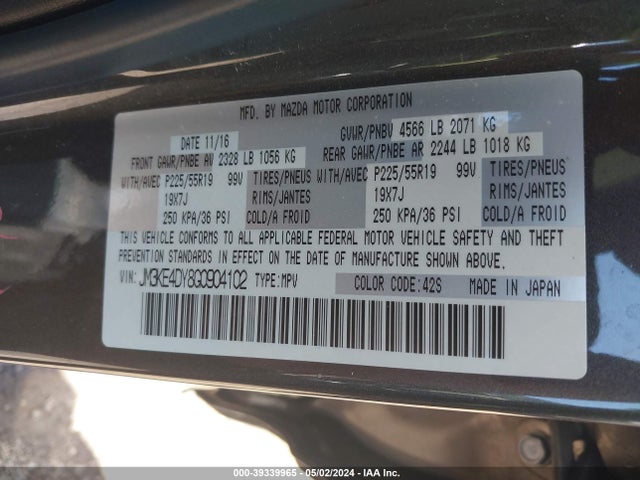 Mazda Cx-5 Grand Touring 2016 JM3KE4DY8G0904102 Image 9