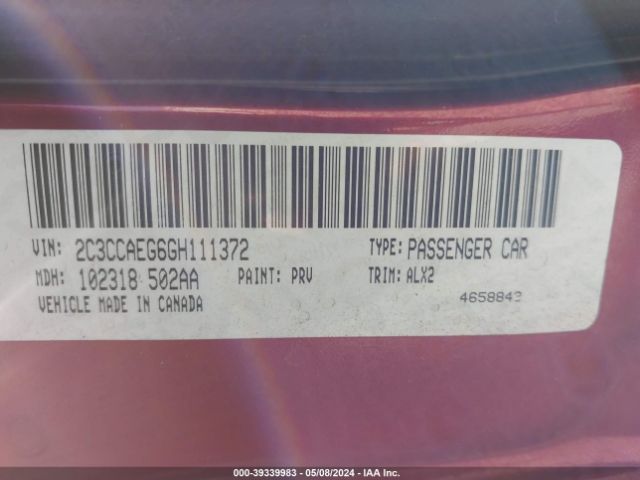 2C3CCAEG6GH111372 Chrysler 300C