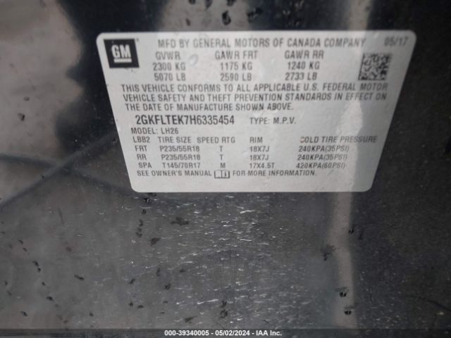 2GKFLTEK7H6335454 GMC Terrain Sle-2