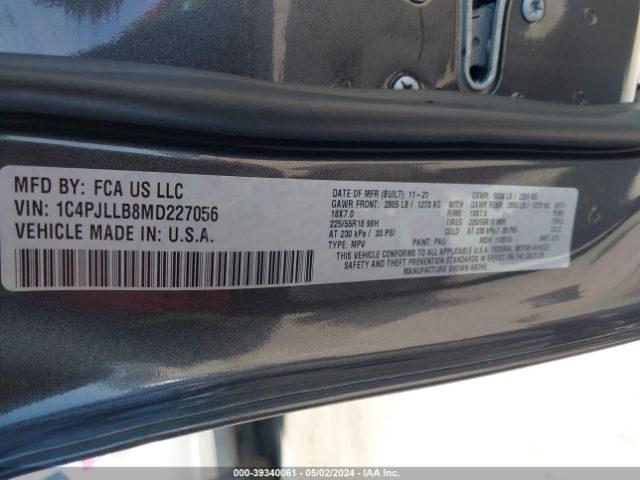 2021 JEEP CHEROKEE 1C4PJLLB8MD227056 Photo 8