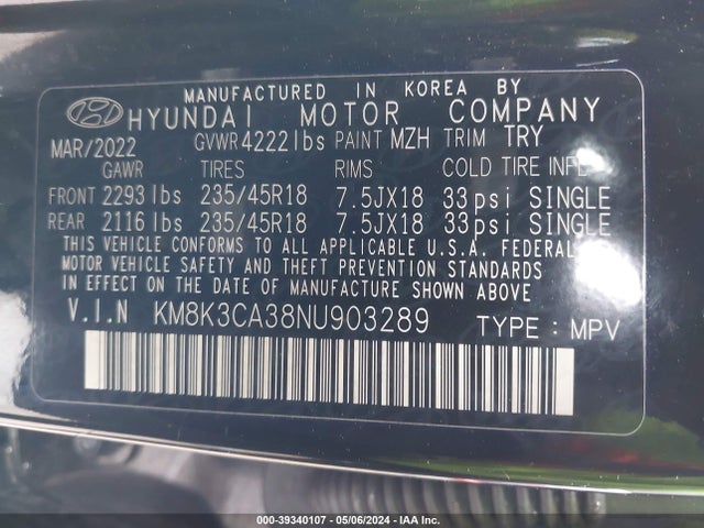 Hyundai Kona N Line 2022 KM8K3CA38NU903289 Image 9