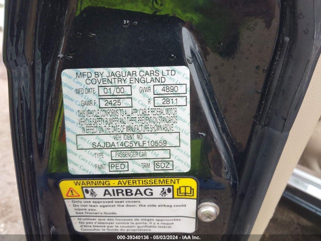 2000 JAGUAR XJ8 SAJDA14C5YLF10559 Photo 8