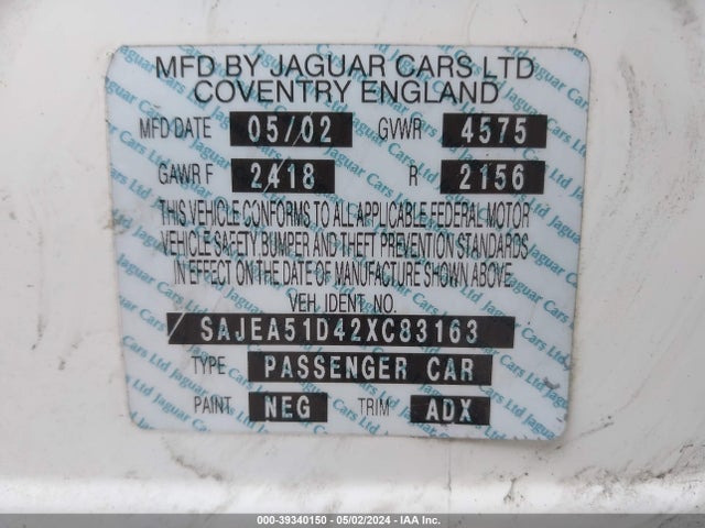 2002 JAGUAR X-TYPE SAJEA51D42XC83163 Photo 8