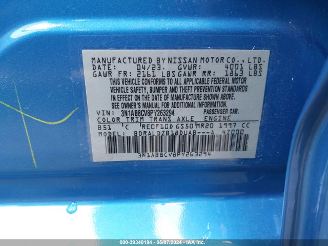 Nissan Sentra Sv Xtronic Cvt 2023 3N1AB8CV8PY263294 Image 9