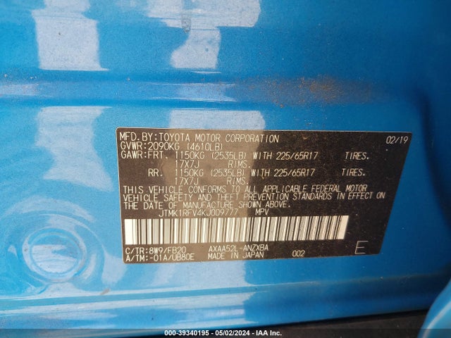 Toyota RAV4 LE 2019 JTMK1RFV4KJ009777 Image 9
