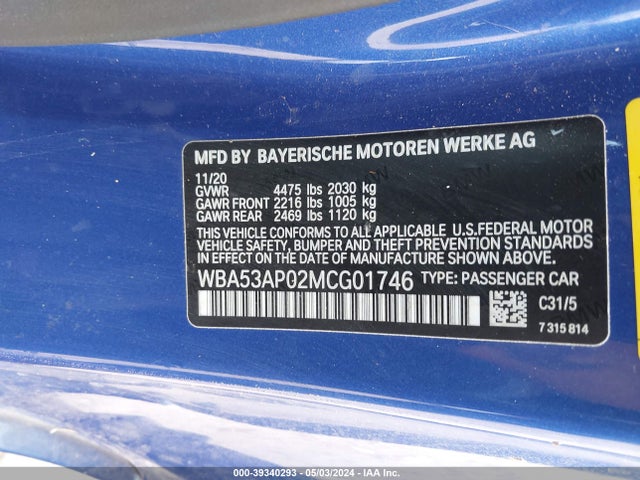 BMW 430I 2021 WBA53AP02MCG01746 Image 9