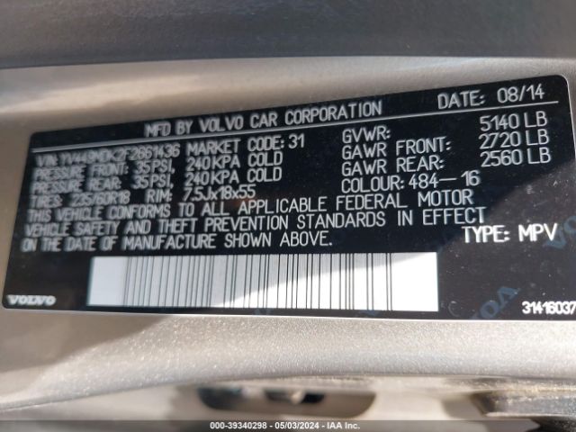 YV449MDK2F2661436 Volvo Xc60 T6