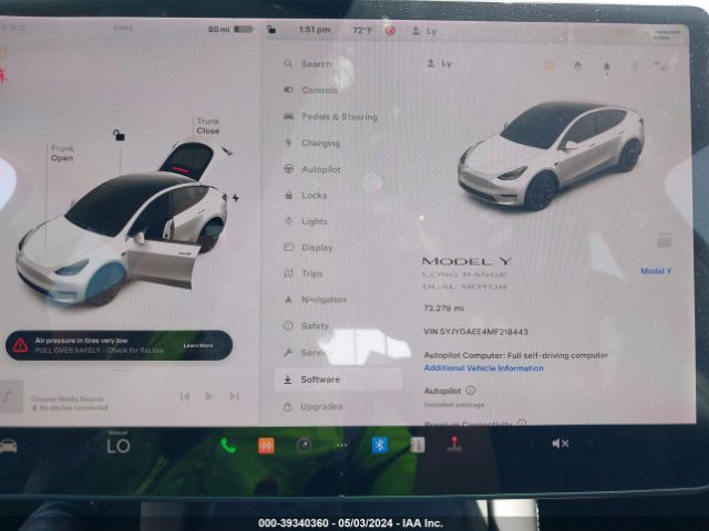5YJYGAEE4MF218443 Tesla Model Y Long Range Dual Motor All-wheel Drive