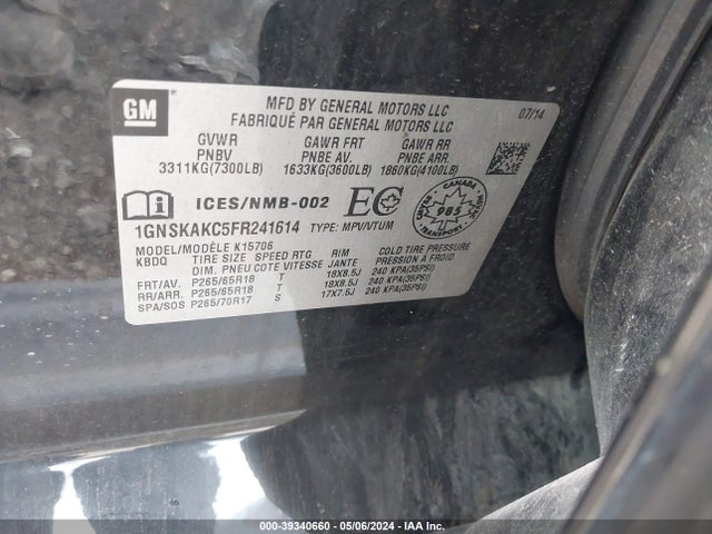 Chevrolet Tahoe Ls 2015 1GNSKAKC5FR241614 Image 9
