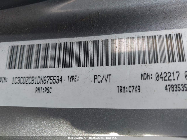 39340677 :رقم المزاد ، 1C3CDZCB1DN675534 vin ، 2013 Dodge Avenger Sxt مزاد بيع