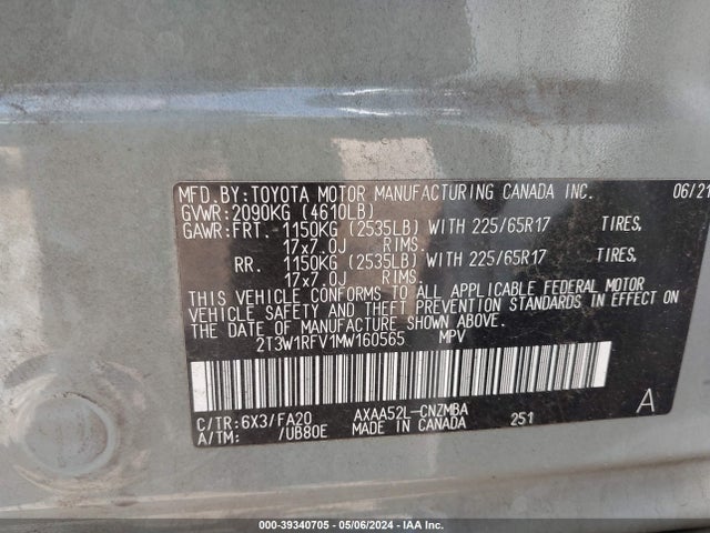 Toyota Rav4 Xle 2021 2T3W1RFV1MW160565 Image 9