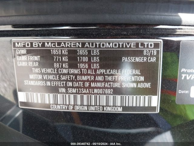 2020 MCLAREN 600LT SBM13SAA1LW007692 Photo 8