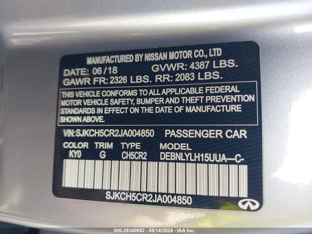 Infiniti Qx30 Essential 2018 SJKCH5CR2JA004850 Image 9