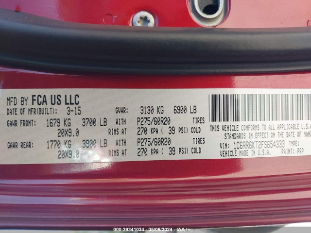 RAM 1500 Express 2015 1C6RR6KT2FS654333 Image 9