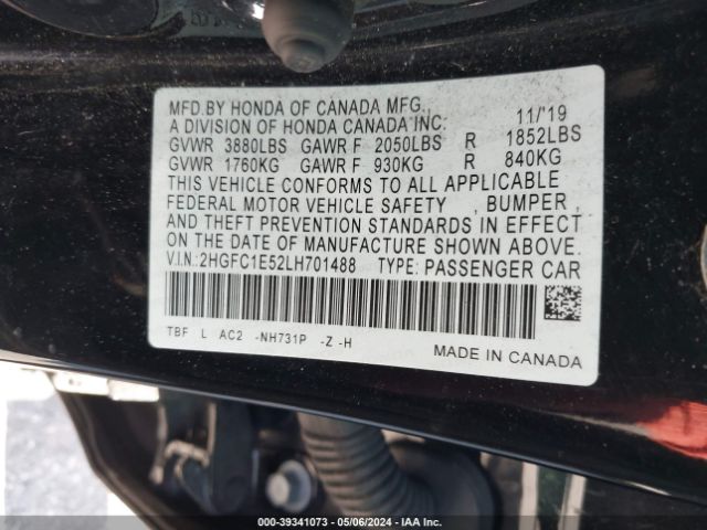 2HGFC1E52LH701488 Honda CIVIC SI SEDAN