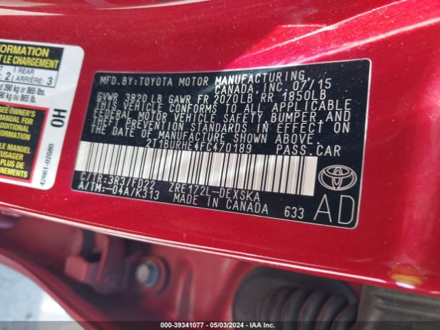 2T1BURHE4FC470189 Toyota Corolla S Plus