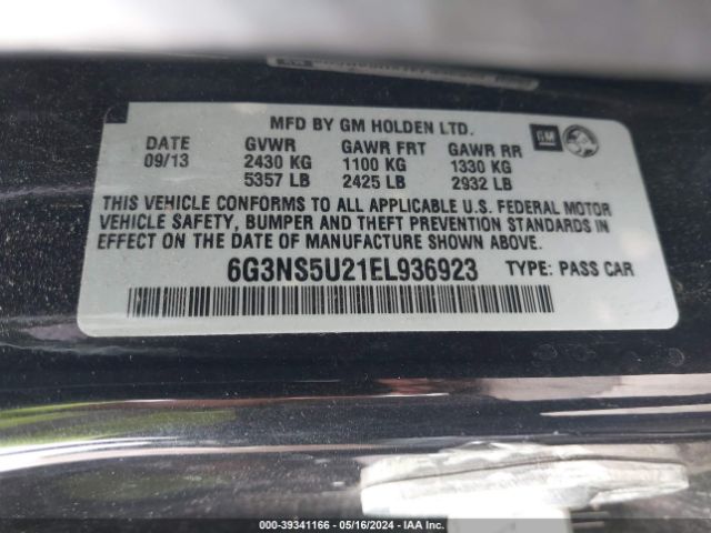 6G3NS5U21EL936923 Chevrolet Caprice Police