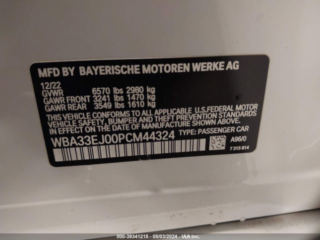 WBA33EJ00PCM44324 BMW 760 I Xdrive