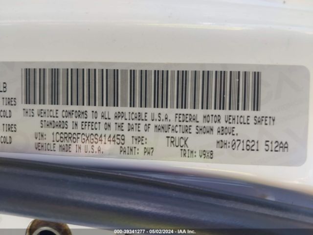 1C6RR6FGXGS414459 RAM 1500 Tradesman