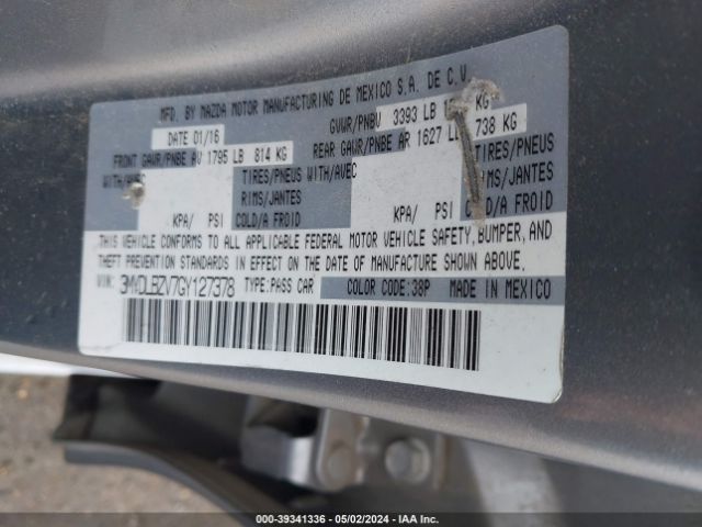 3MYDLBZV7GY127378 Scion IA