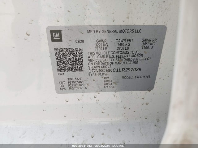 Chevrolet Tahoe 2wd Lt 2020 1GNSCBKC1LR297029 Image 9