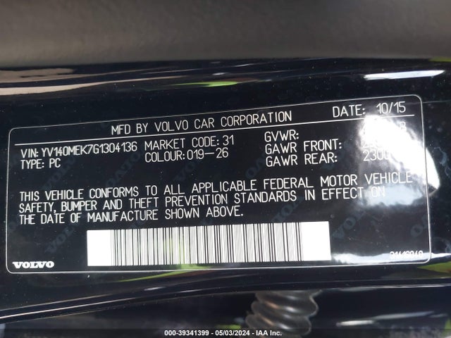YV140MEK7G1304136 Volvo V60 T5 Drive-e Premier