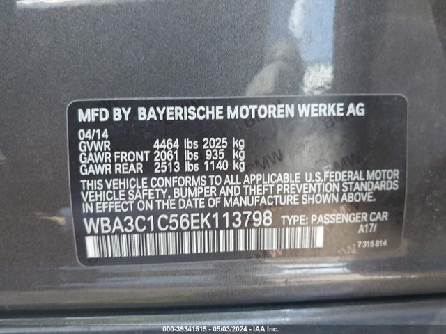 BMW 328I 2014 WBA3C1C56EK113798 Image 9