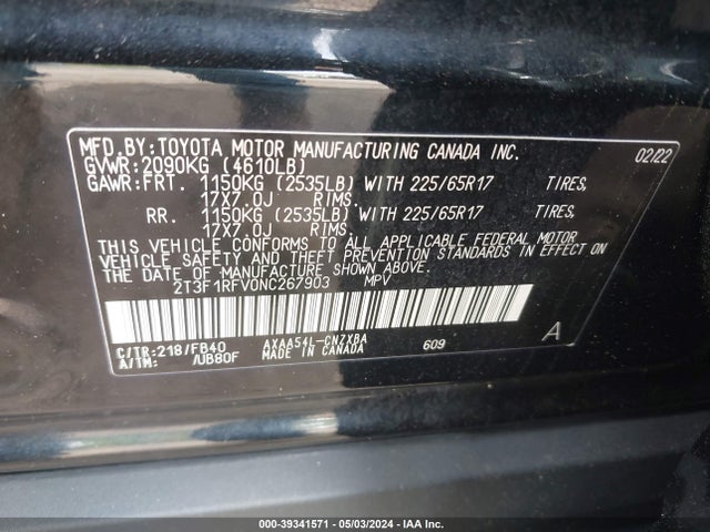 Toyota RAV4 LE 2022 2T3F1RFV0NC267903 Image 9