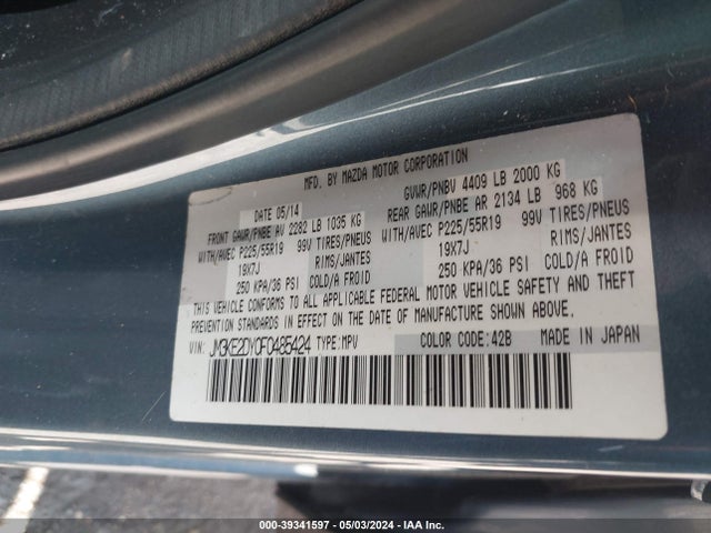 Mazda Cx-5 Grand Touring 2015 JM3KE2DY0F0485424 Image 9