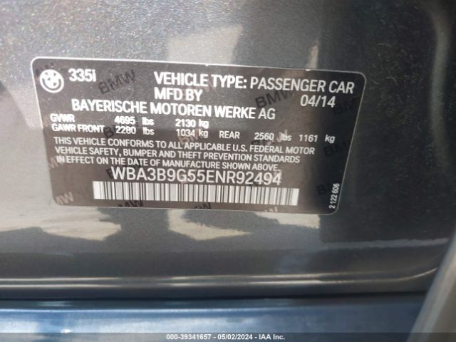 WBA3B9G55ENR92494 BMW 335i Xdrive