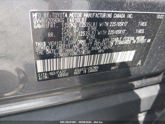 Toyota Rav4 Xle 2022 2T3W1RFV0NC208396 Image 9