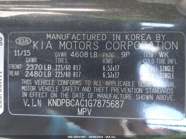 KIA Sportage Lx 2016 KNDPBCAC1G7875687 Image 9