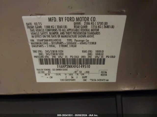 Ford Police Interceptor 2015 1FAHP2MK4FG149510 Image 9