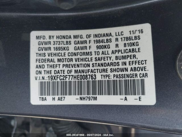 19XFC2F77HE008763 Honda CIVIC EX