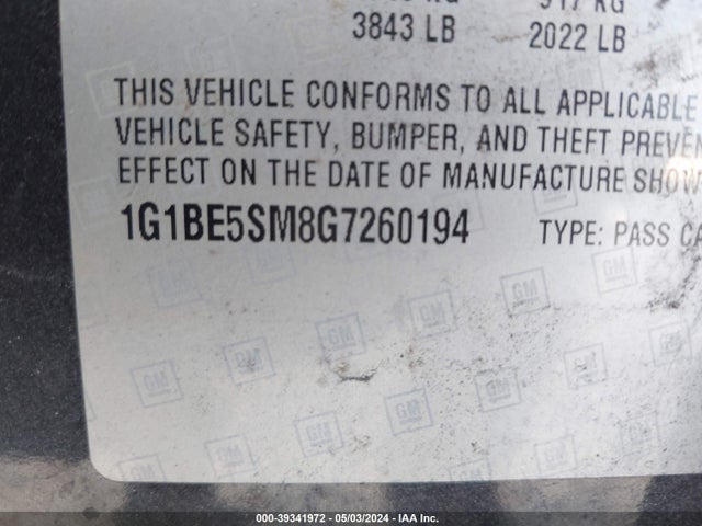 Chevrolet Cruze Lt Auto 2016 1G1BE5SM8G7260194 Image 9