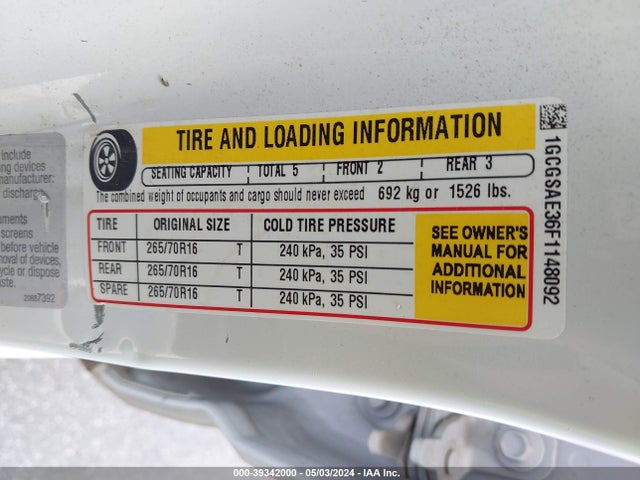 1GCGSAE36F1148092 Chevrolet Colorado Wt