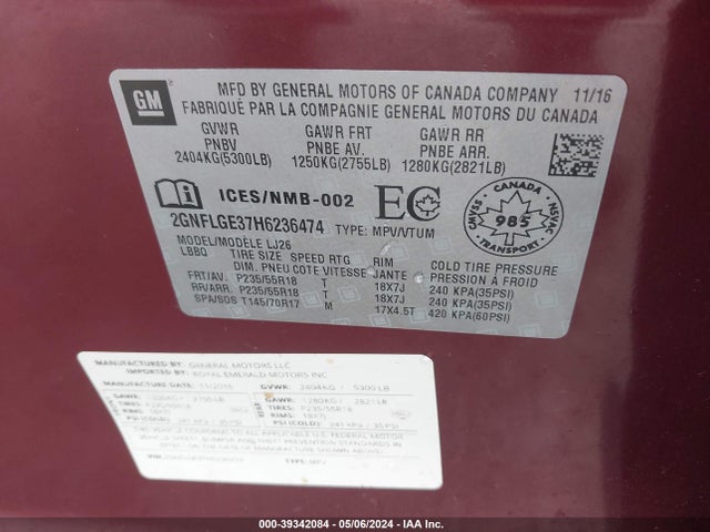 Chevrolet Equinox Premier 2017 2GNFLGE37H6236474 Image 9