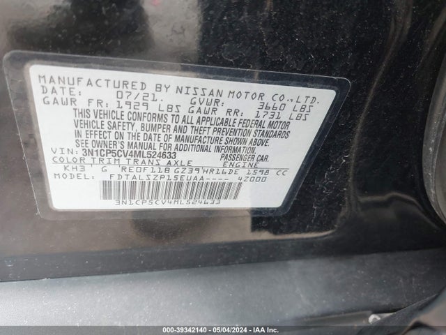Nissan Kicks Sv Xtronic Cvt 2021 3N1CP5CV4ML524633 Image 9