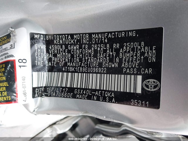 Toyota Avalon Xle Touring 2014 4T1BK1EB9EU096922 Image 9