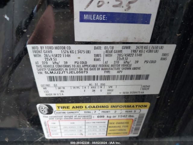 5LMJJ2JT1JEL05073 Lincoln Navigator Select