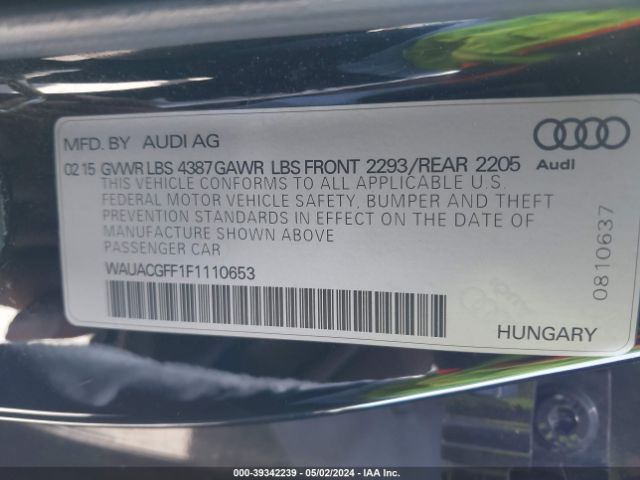WAUACGFF1F1110653 Audi A3 1.8t Premium