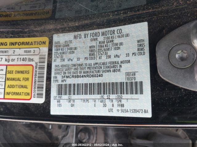 3FMCR9B64NRD60240 Ford Bronco Sport Big Bend