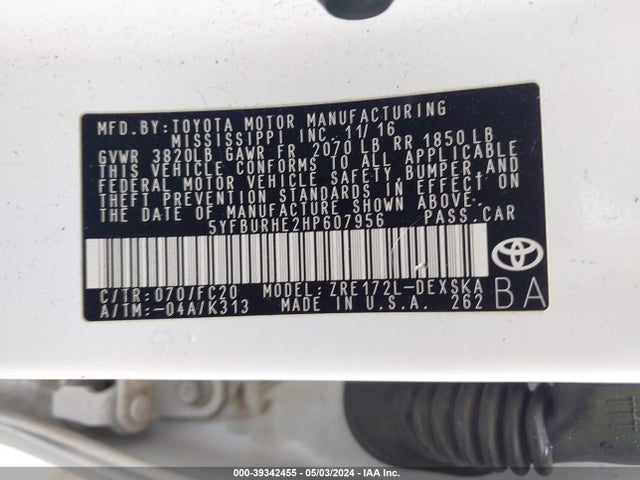 Toyota Corolla Se Special Edition 2017 5YFBURHE2HP607956 Image 9