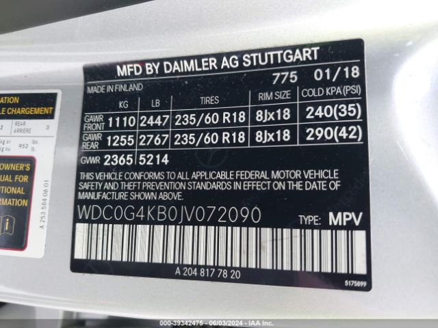 WDC0G4KB0JV072090 Mercedes-Benz Glc 300 4matic