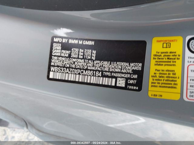 WBS33AZ0XPCM86184 BMW M4 Competition