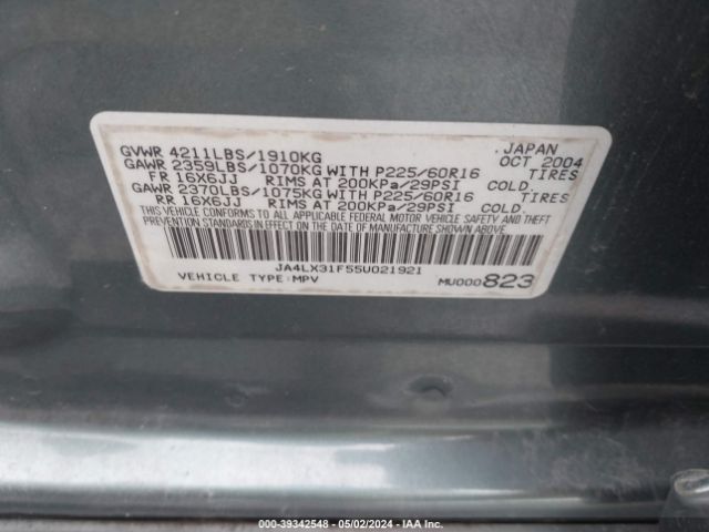 2005 MITSUBISHI OUTLANDER JA4LX31F55U021921 Photo 8