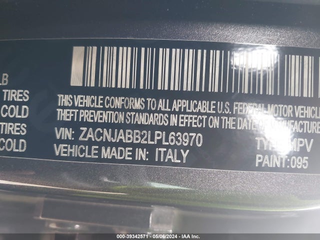ZACNJABB2LPL63970 Jeep Renegade Altitude Fwd