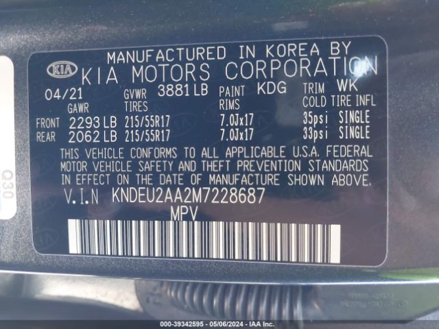 KNDEU2AA2M7228687 KIA SELTOS S