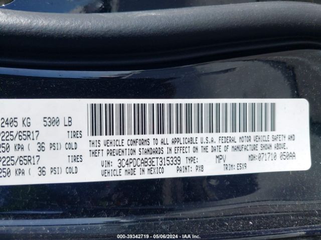 3C4PDCAB3ET315339 Dodge Journey American Value Pkg