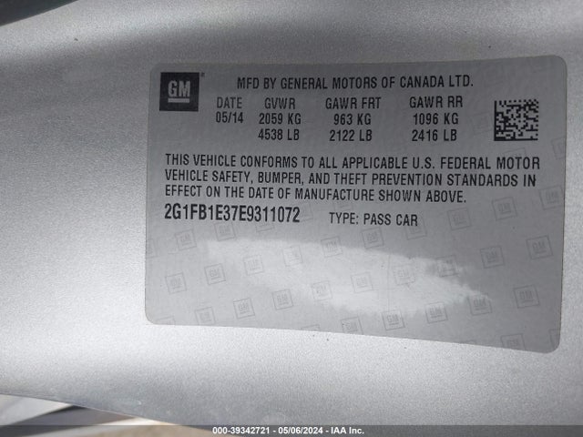 Chevrolet Camaro 1lt 2014 2G1FB1E37E9311072 Image 9